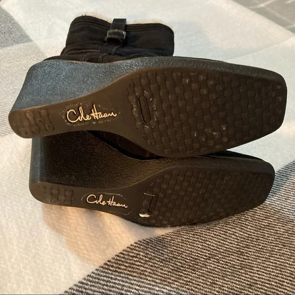 COLE HAAN Sz 9 Wedge Suede Lined Sherpa On Shaft Mid-Calf Boots NWOT - Picture 7 of 10